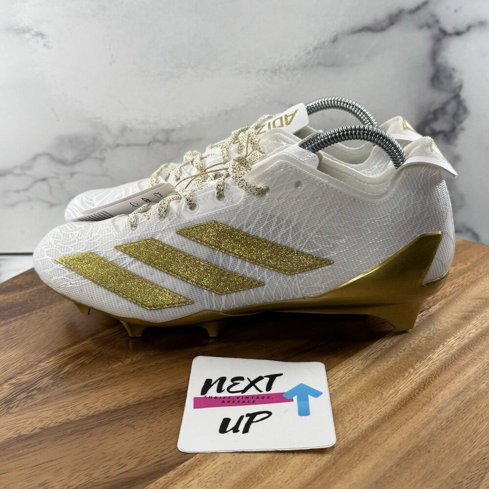 Men’s size 8.5-Adidas Adizero Electric Football Cleats White/Gold New JH6254